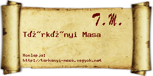 Tárkányi Masa névjegykártya